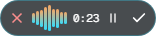 Dictator floating voice widget